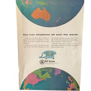 Vintage 1965 Bell System Telephone All Over the Word Ad Advertisment